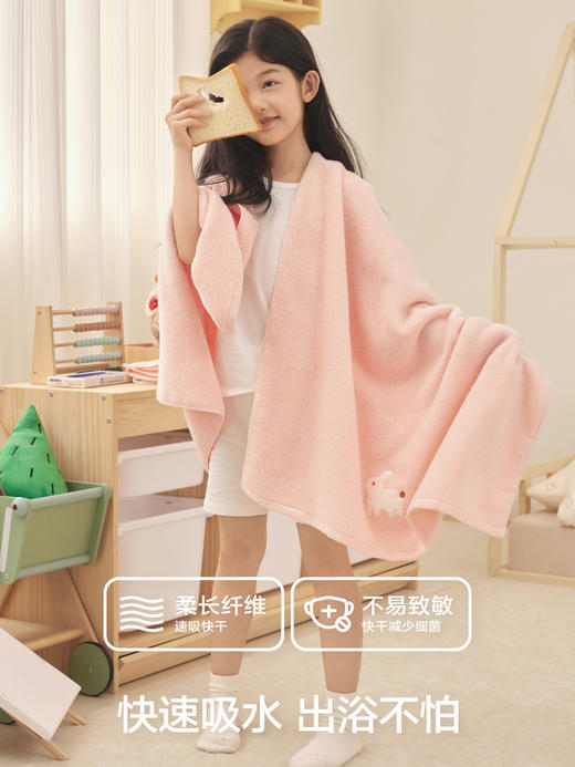 三利纯棉浴巾儿童大澡巾纯棉柔软吸水卡通刺绣浴巾无捻儿童大浴巾 商品图4