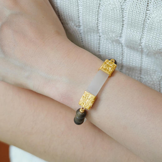 和田玉平安牌沉香手串  cr 商品图4