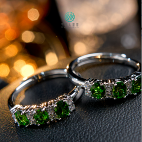 DS925透辉石戒指-透辉石可调节戒指约3*4mm#7E2