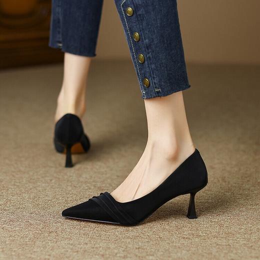 【预售5天】法式尖头细跟浅口单鞋气质百搭OL真皮高跟鞋女YS&3917 商品图3