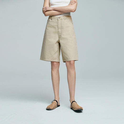 棉仓363624003初棉环保水洗复古时髦百搭牛仔中裤 商品图0