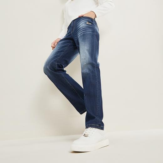 【时尚牛仔】柒牌点漆牛仔裤男2025春夏新款时尚潮流直筒水洗长裤128H72930 商品图1