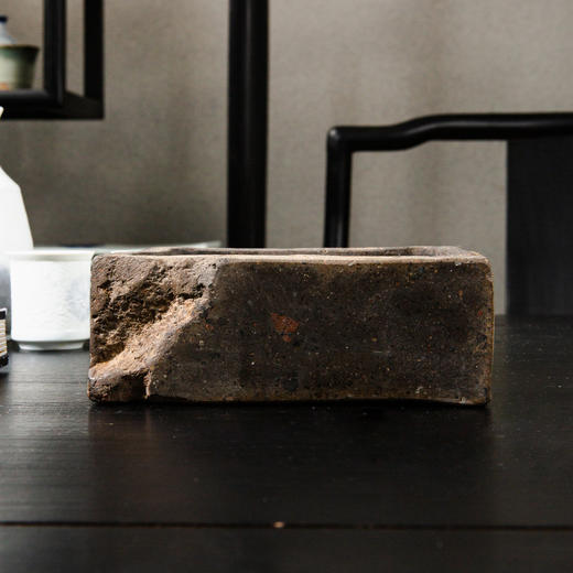 人物鱼纹古砖制砚 商品图2