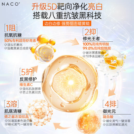 【老客户专属】NACO虾青素光感美白焕亮次抛精华液 5D（虾青素次抛专利版）1.2ml*30支/盒 #赠送同款次抛 商品图3