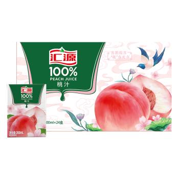 汇源100%桃汁整箱果汁健康饮料200ml*24盒节日送礼宴请 /水饮冲调 /饮料 /果蔬汁/饮料 商品图1