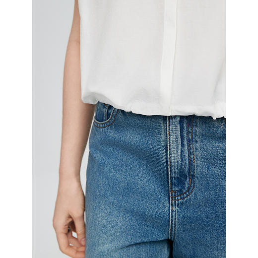 棉仓363604043初棉25春夏极简老钱风无袖抽绳衬衫 商品图3