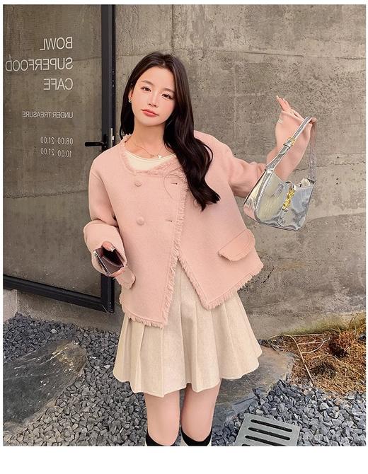 【YW】无忧购“”法式温柔风流苏小香双面呢大衣8804花边四粒扣（截单后3-5天发货） 商品图3