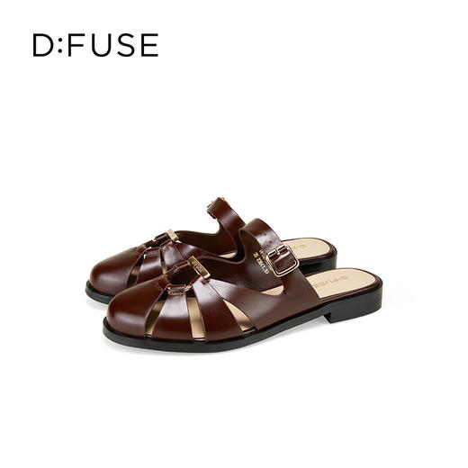 Dfuse迪芙斯2025夏季新款穆勒拖镂空包头罗马凉拖DFD2110105 商品图9