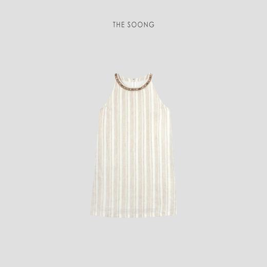 THESOONG"异域美学"精选纯亚麻自然肌理立裁串珠腰带连衣裙HLQZ6727 商品图1
