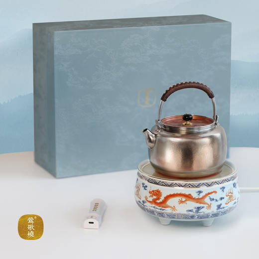 【莺歌烧旗舰店】青花龙纹福禄礼赠套装 商品图1