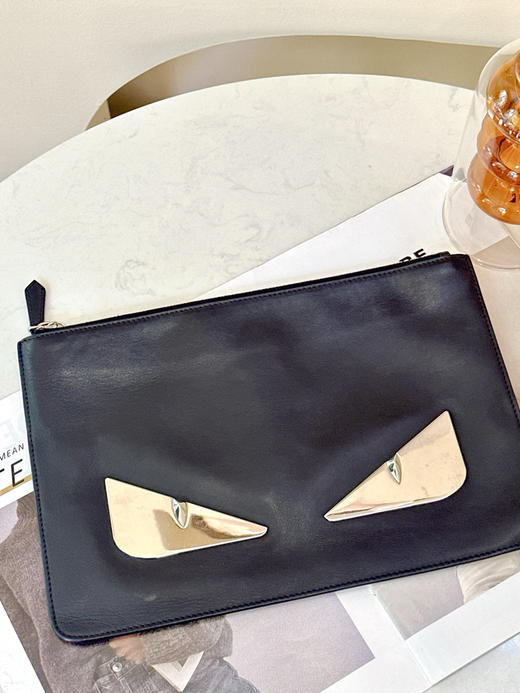 fendi 怪兽 黑色 牛皮 手包 商品图0