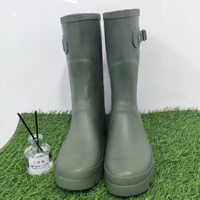 14号款〖搭扣军绿鞋〗雨牧雨鞋女款时尚外穿雨靴中筒水鞋防水防滑胶鞋轻便套鞋成人水靴
