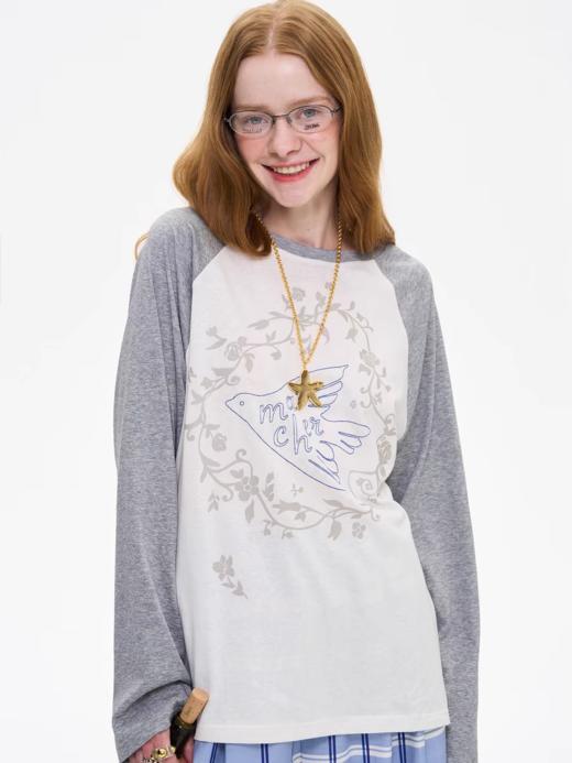 local tag/It25ssk20/插肩袖刺绣印花长袖 商品图3