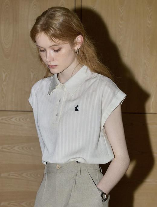 ✨不撞款！又高级！ 【肌理感小飞袖Polo衬衫+藏青色裤裙 】主打轻盈透气！通勤约会统统拿下 小众温柔俏皮款，拒绝以往衬衫的呆板 商品图8