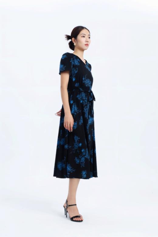 SZ2S46_监德色_连衣裙_夏季_V领短袖系带收腰A字大摆中长款_高级女装_BERNIEELEN 伯妮斯茵 商品图2