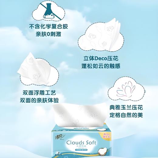 【亚欧超市】清风云柔纯品软抽195mm*154mm  8包/提 商品图1