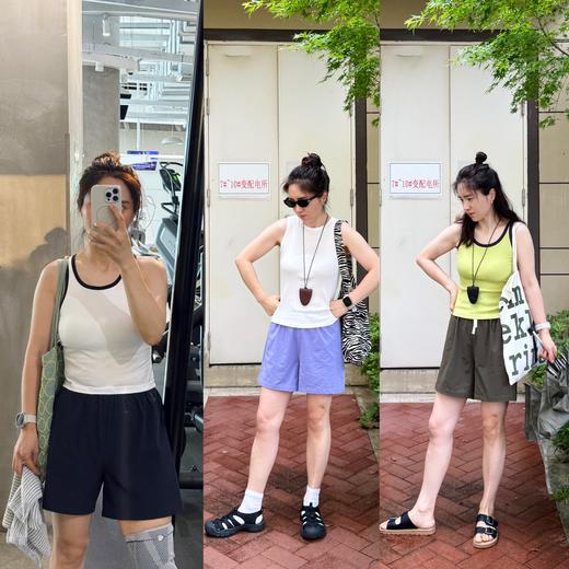 松弛夏日｜速干-松紧腰显瘦显腿直短裤 商品图0