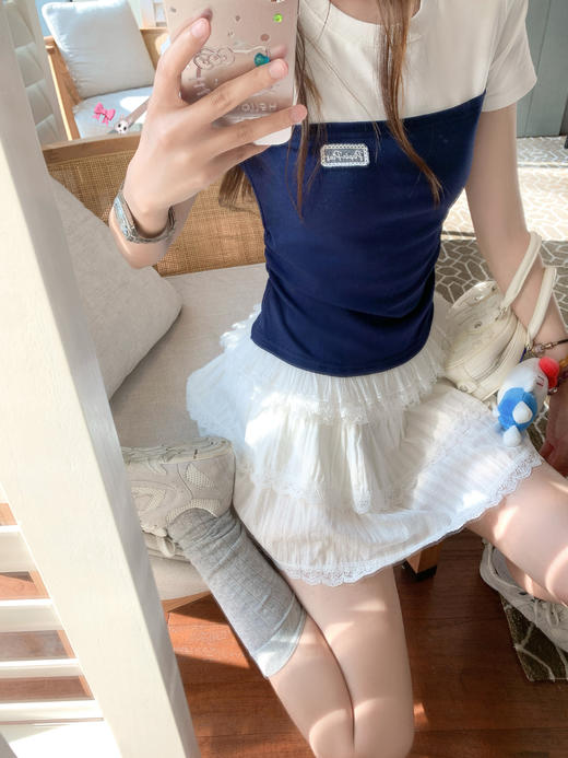 <曾小咸推荐>新品现货秒杀！卖完下架不再补 ！微信粉丝打折价！！撞色拼接短袖T恤 日常119.99/件 立减60 秒杀59.99/件！！ 商品图6