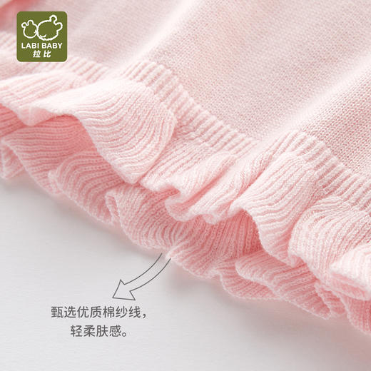 拉比-童衣类（春）I5雅致棉线花边马夹玫瑰红（PH) 商品图1