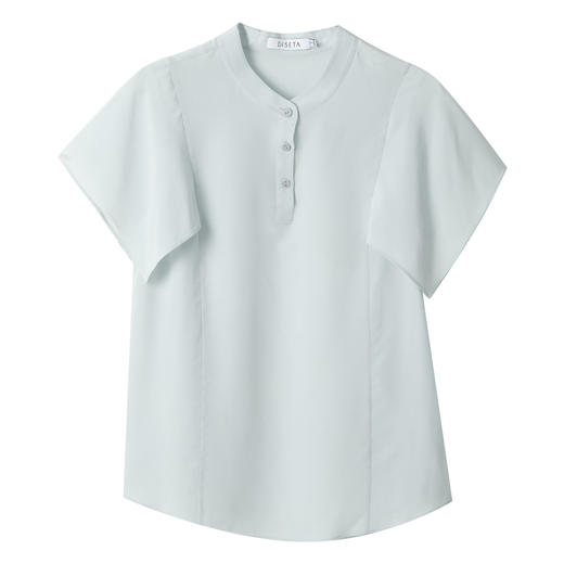 玳莎飞飞袖真丝衬衫女2025年夏季新款通勤气质轻薄透气小立领上衣 FB31109 商品图4