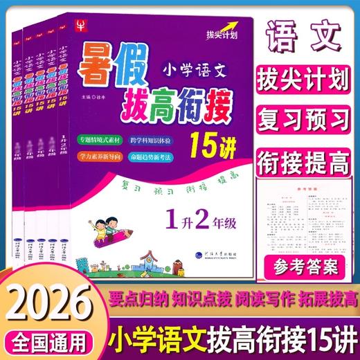 语文数学英语暑假拔高衔接15讲数学巩固衔接15讲一年级二三四五六年级暑假作业人教版衔接练习册 商品图4