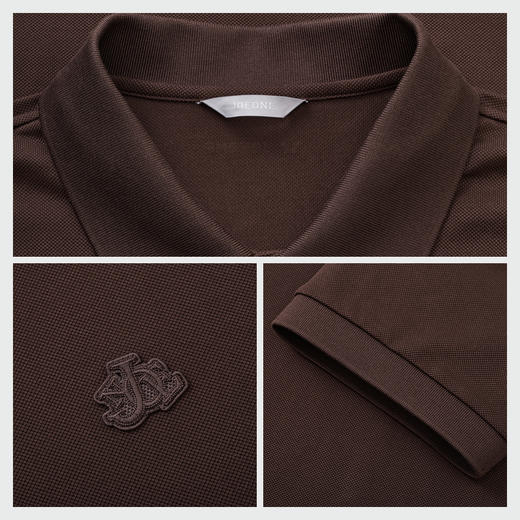 九牧王 凉感POLO衫 夏咖啡扁机领标准版短袖POLO衫 JT2E20260 商品图3