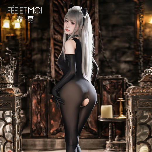 【情趣内衣】霏慕 镂空系带开裆爽滑连体衣ZY65联系负责人备案 商品图3