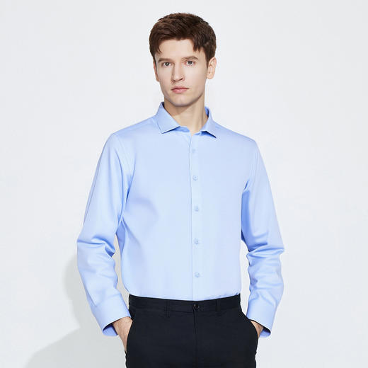 【弹力莫代尔】罗蒙春秋高品质温莎领长袖衬衫男士商务通勤职业正装纯色衬衣男 商品图3