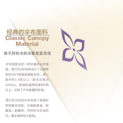 枫丹白露 24骨直骨自动抗风女士经典伞 商品图4