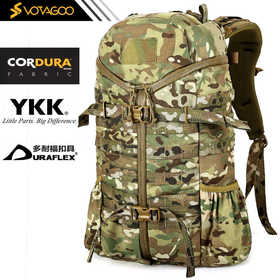 【500D尼龙 抗撕防泼 多层收纳 YKK多耐福堆料】2day Cordura战术突击双肩背包27L（molle系统 主体Y字型全开拉链 舒适背负）ds（dq）