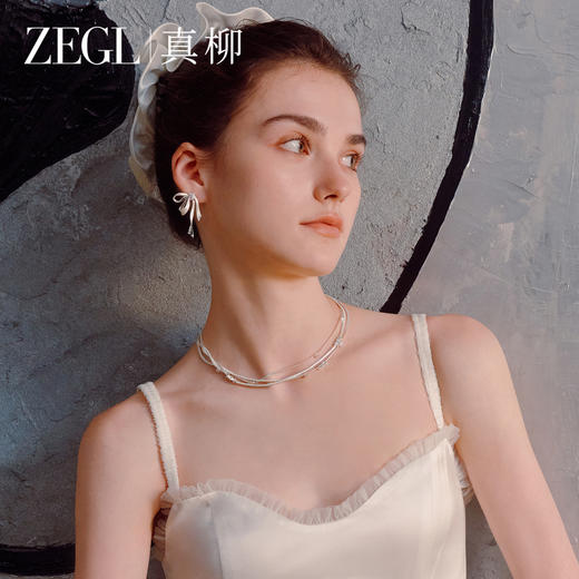 ZEGL真柳设计师Ribbon丝带系列蝴蝶结耳环女新款爆款耳钉流苏耳饰 商品图3