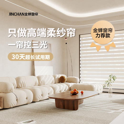 【柔纱帘】金蝉四合一拉珠帘(可升级电动) 商品图0