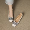 【预售5天】优雅气质法式单鞋女新款水钻方头低跟粗跟真皮灰色通勤瓢鞋ZYY&A1270 商品缩略图1