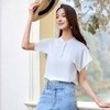 玳莎飞飞袖真丝衬衫女2025年夏季新款通勤气质轻薄透气小立领上衣 FB31109 商品缩略图0