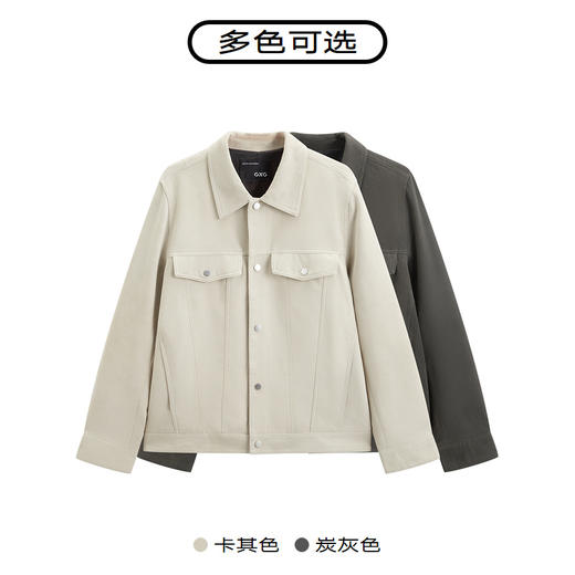 GXG男装 简约设计夹克男士休闲翻领夹克外套皮衣 春秋热卖 商品图2