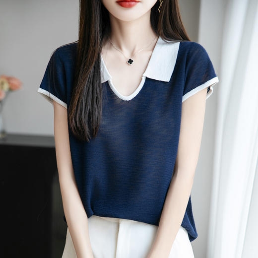 小众不撞款翻领打底衫女2025初夏穿搭新款上衣今年流行的爆款小衫 商品图6