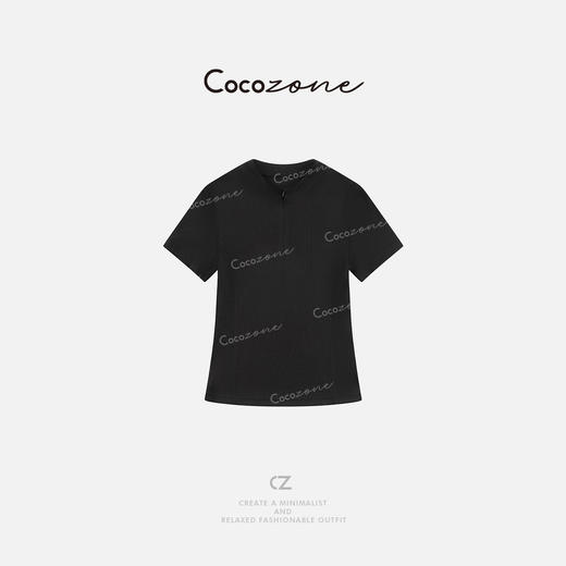 COCO ZONE刘一一 【立領半拉鏈】运动风纯色短袖T恤 CD2A0248 商品图2