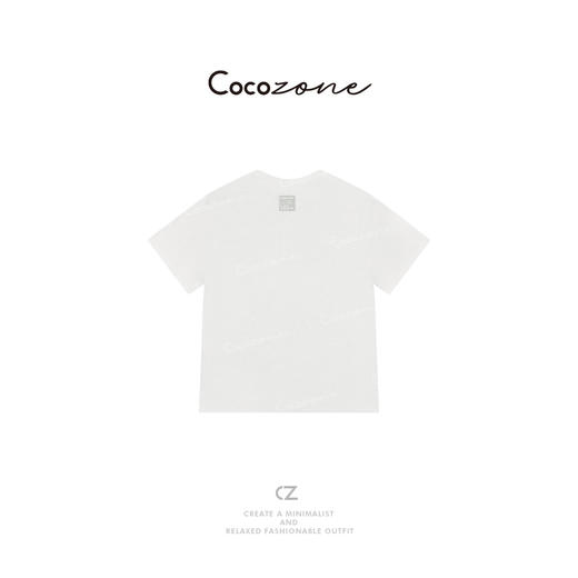 COCO ZONE 刘一一 【100亚麻】显瘦纯色V领短袖T恤 CD2A0383 商品图1