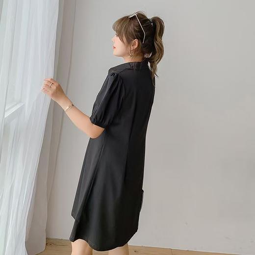 【诗铭洛可】A294连衣裙咖色明线兔耳朵裙子A19-3 商品图1