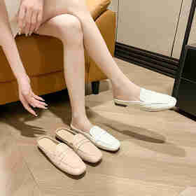 步印【爆款】舒适百搭真皮穆勒半托鞋0508（尺码偏小，拍大一码）