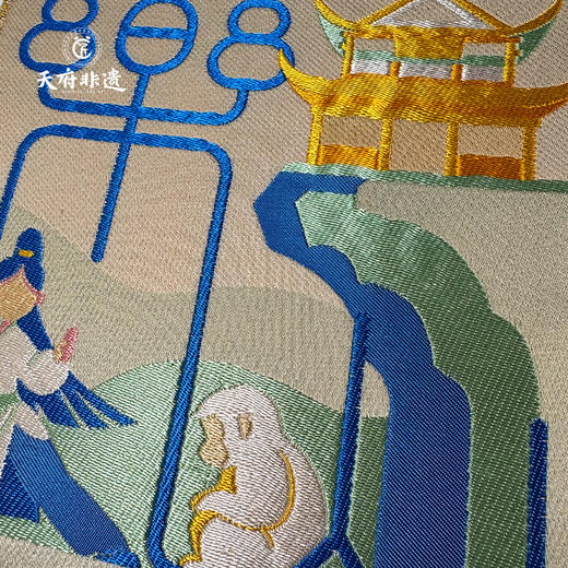 【中国蜀锦•四川印象系列四】老伙记非遗蜀锦摆件 四川文创礼物 宜宾/泸州/自贡/眉山/乐山 织锦装饰画挂件 成都文化手信装饰礼品 高档丝绸家居书房摆台画 商品图6