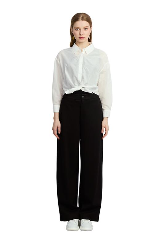 VIVIAN LIU R2457506 25春季新款斜插兜腰部前拉链直筒休闲长裤 商品图5