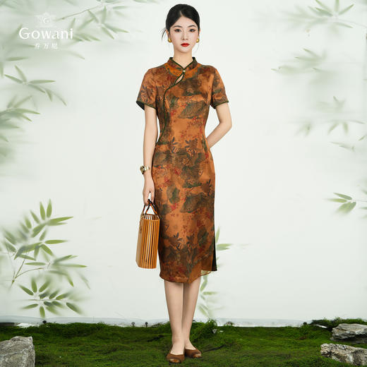 乔万尼新品新中式改良旗袍100%真丝连衣裙ED2E426 商品图3
