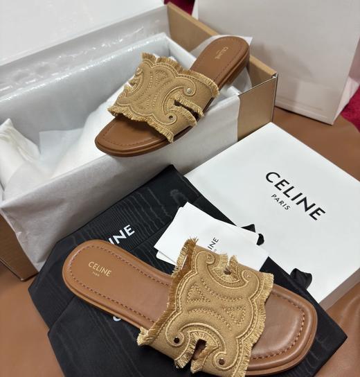 凯旋门牛仔猫须纯皮鞋拖 商品图9