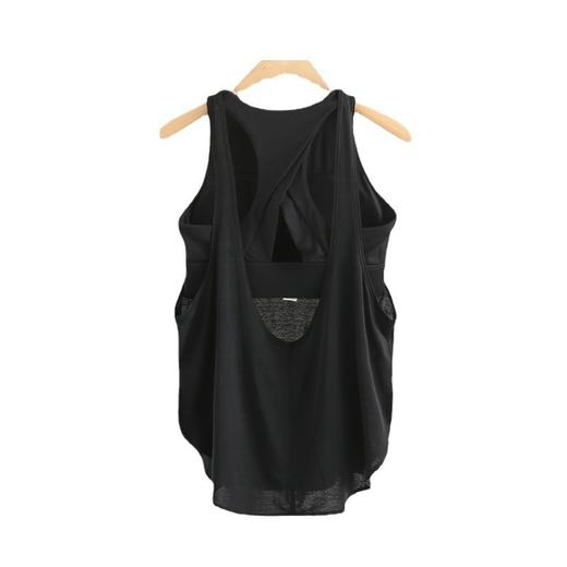 【新款运动背心】健身内衣无袖瑜伽服 美背宽松带胸垫无袖上衣  商品图3