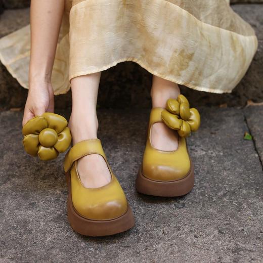 【里外全皮】包头花朵拖鞋25夏新款百搭松糕底超轻凉拖鞋-BB 商品图4