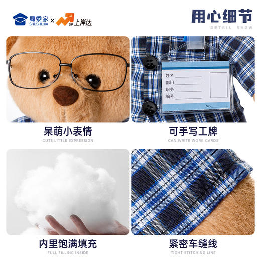 【程序员站姿熊】可定制创意毛绒职业小熊公仔儿童玩具服装可脱送礼礼物 商品图6