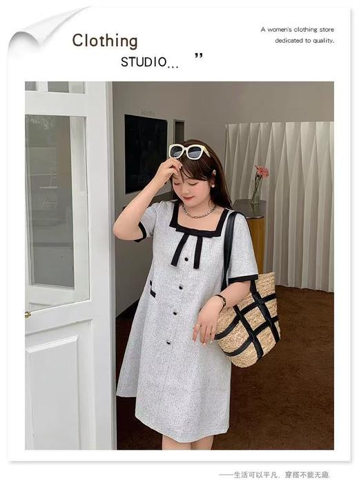 【诗铭洛可】XC7757连衣裙小香风撞色蝴蝶结裙子B18-2 商品图2