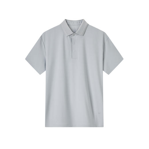 九牧王 冻感T恤 夏灰色翻领修身版短袖POLO衫 JT2E2A727 商品图2