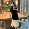 奢姿大码女装2025夏季减龄花边拼接设计连衣裙胖妹妹时尚露肩裙子9952890448 商品缩略图4